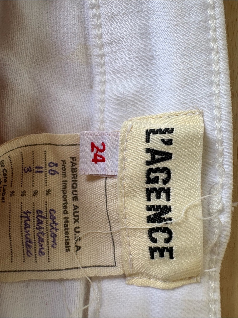 L'AGENCE White Denim Jeans